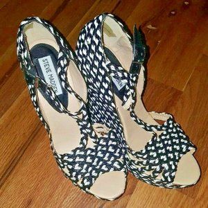 STEVE MADDEN Strappy Wedge Platform Sandal Black